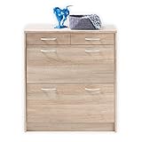 Stella Trading OPTIMUS Schuhkipper, Eiche Sonoma Optik - Praktisches Schuhregal Schuhschrank zur platzsparenden Aufbewahrung von Schuhen - 87 x 97 x 36 cm (B/H/T)