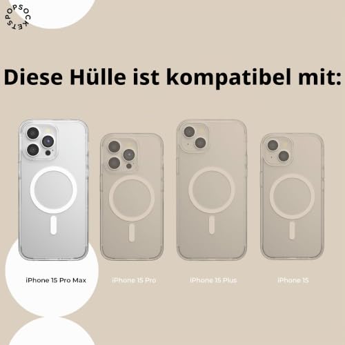 PopSockets iPhone 15 Pro Max Hülle mit rundem Handy-Griff, kompatibel mit MagSafe, Handyhülle für iPhone 15 Pro Max… – Ansicht 5