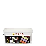 Una mano de color. Blanco. 2,5 L. Pintura monocapa mate facil aplicación. PROA