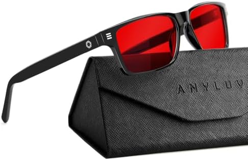 ANYLUV Blue Light Glasses for Sleep, 99.9% Blue Green Light Blocking with Red Lens, Blue Light Glasses