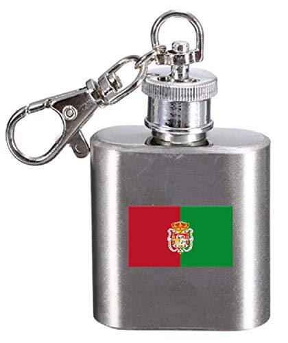 Porte-clés flasque gravé drapeau Espagne pour voyage et rando