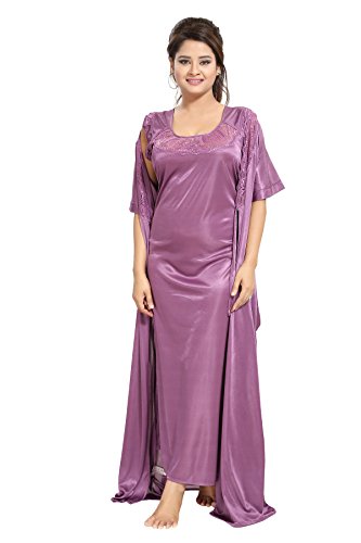 Image of Noty Women's Satin Solid Capri Nightwear Set Pack of 7