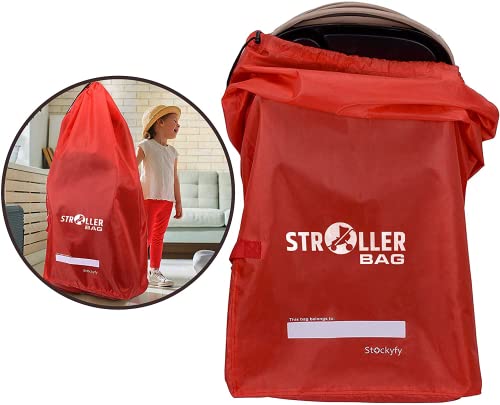 Image of Stockyfy Stroller Travel Bag for Airplane, Gate Check Bag with Adjustable Lock, for Single & Double Umbrella Strollers, Durable and Water-Resistant, Fits Car Seats travel, Infant Carriers & Booster