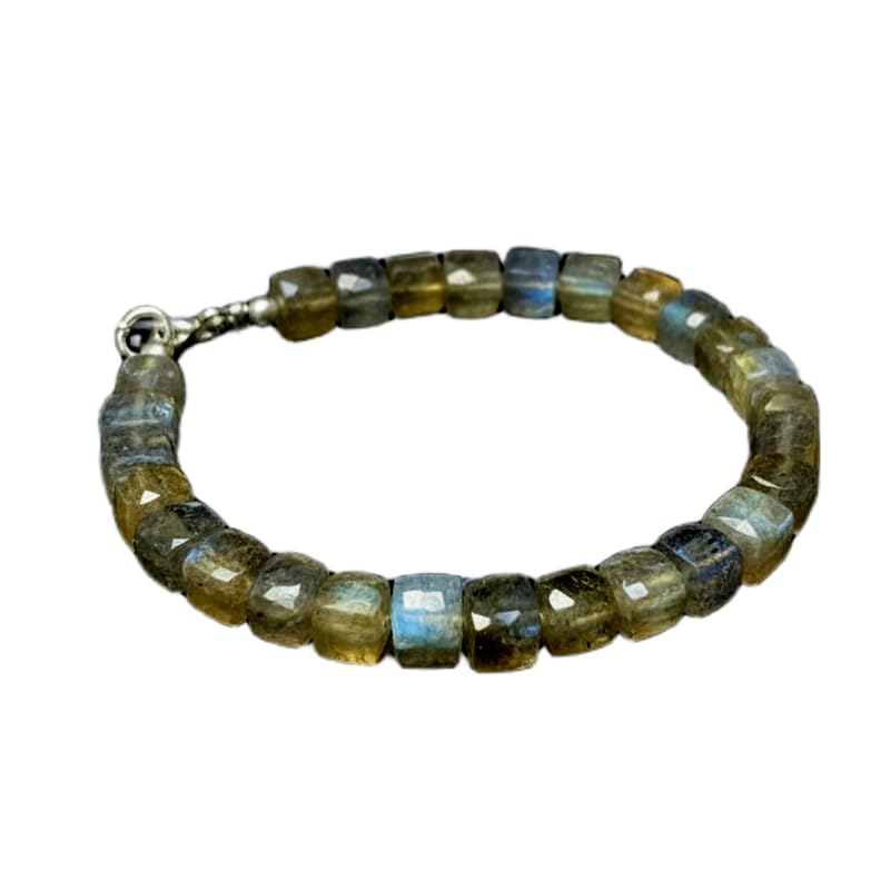 Bracelet en labradorite naturelle LKBEADS : bijou fait main aux pierres facettées