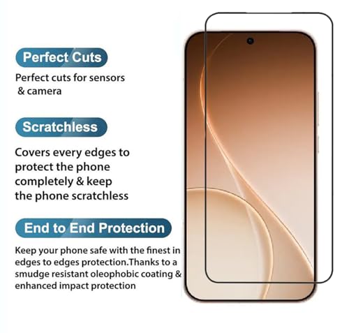 Image of FabeKee Tempered Glass Screen Protector Compatible For Black Cellphone With Edge To Edge Coverage And Easy Installation Kit (Transparent, Oppo A6 Pro 5G)