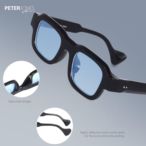 Image of Peter Jones Lenses Unisex Broad Frame Square UV /UB Protected Non-Polarized Sunglasses Medium (3809)