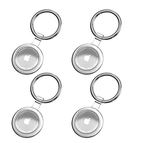 4 pièces étui de Protection pour Porte-clés Compatible avec Apple AirTags, TPU Coque Accessoire Compatible Apple Airtags,Coque de Protection Case Compatible avec AirTag 2021(Transparent) Cover