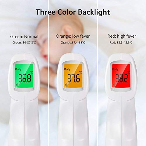 Baby Forehead Thermometer, Infrared Non-Contact Thermometer for Adult, Kids, Baby, Accurate Instant Readings No Touch Infrared Thermometer with 3 in 1 Digital LCD Display for Indoor and Outdoor Use
