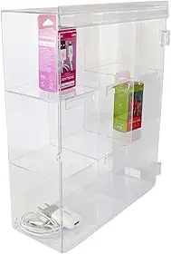Genérico - Expositor Vertical em Acrílico para Acessórios de Celular - 9 Divisórias - 30cm x 37cm x 11,5cm