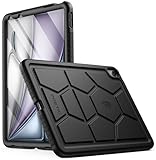 Poetic TurtleSkin Case Designed for iPad Air 11 Inch M3 / M2 (2025/2024), Heavy Duty Shockproof Rugged Kids Friendly Drop Protection Silicone Cover Case, Black