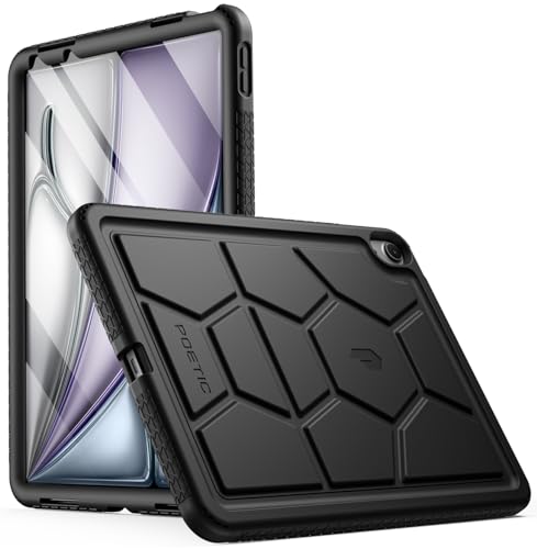 Poetic TurtleSkin Case Designed for iPad Air 11 Inch M4/M3/M2 (2026/2025/2024), Heavy Duty Shockproof Rugged Kids Friendly Drop Protection Silicone Cover Case, Black