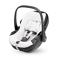 Maxi-Cosi Sommerbezug aus Biobaumwolle für den Pebble 360, Babysitzbezug, atmungsaktives und feuchtigkeitsabsorbierendes Material, maschinenwaschbar, nachhaltige Baumwolle, Naturweiß – Ansicht 1