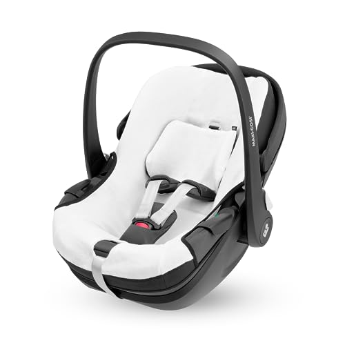 Maxi-Cosi Sommerbezug aus Biobaumwolle für den Pebble 360 Babysitzbezug atmungsaktives und feuchtigkeitsabsorbierendes Material maschinenwaschbar nachhaltige Baumwolle Naturweiß