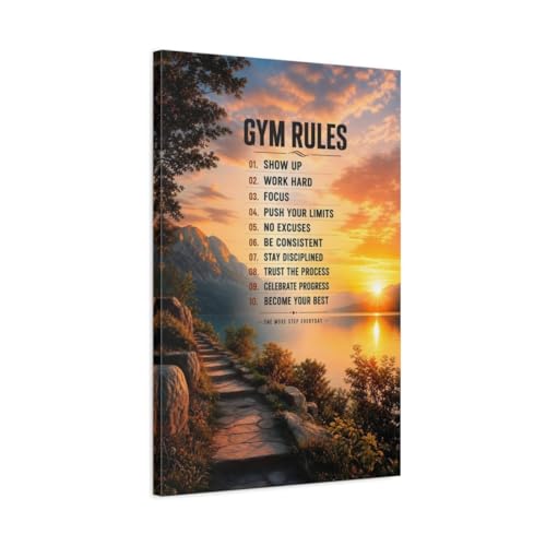 Tableau motivation sport couché de soleil pour décoration bureau 50x75 cm