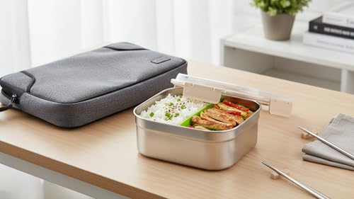 Image of Leakproof Stainless Steel Lunch /Bento Box - Airtight Food Container for Office, School & Travel with Locking Lid 2600ml Food Storage Container with Secure Lid
