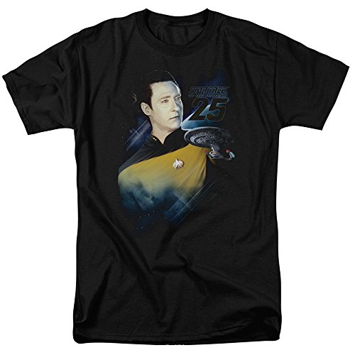 Trevco Men's Star Trek Short Sleeve T-Shirt, Data Black, Medium