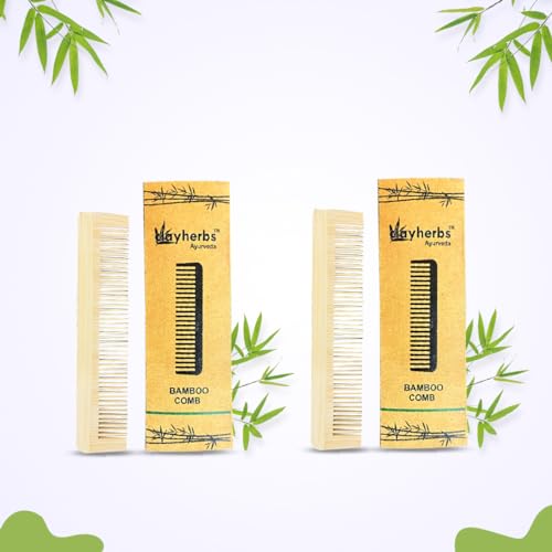 Image of Pack-1 Bamboo Comb | Handmade | Pocket Size Comb | Sleek & Easy Combing | Travel Friendly Wooden Comb | Anti Static Comb for Hair Growth