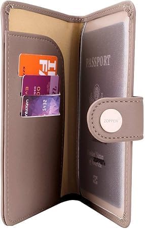 Image of Travel Passport Holder Wallet, Light Brown, 1 Pcs.