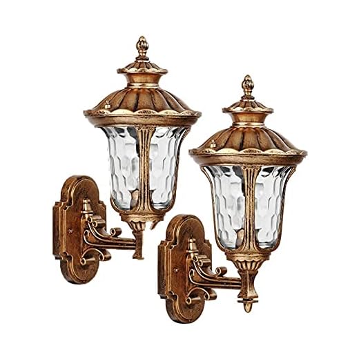 ZXNRTU 2 st vägg lykta, utomhus trädgård väderbeständig LED Vägglampa, armatur väggmontering ljus lampa för veranda, uteplats och gård