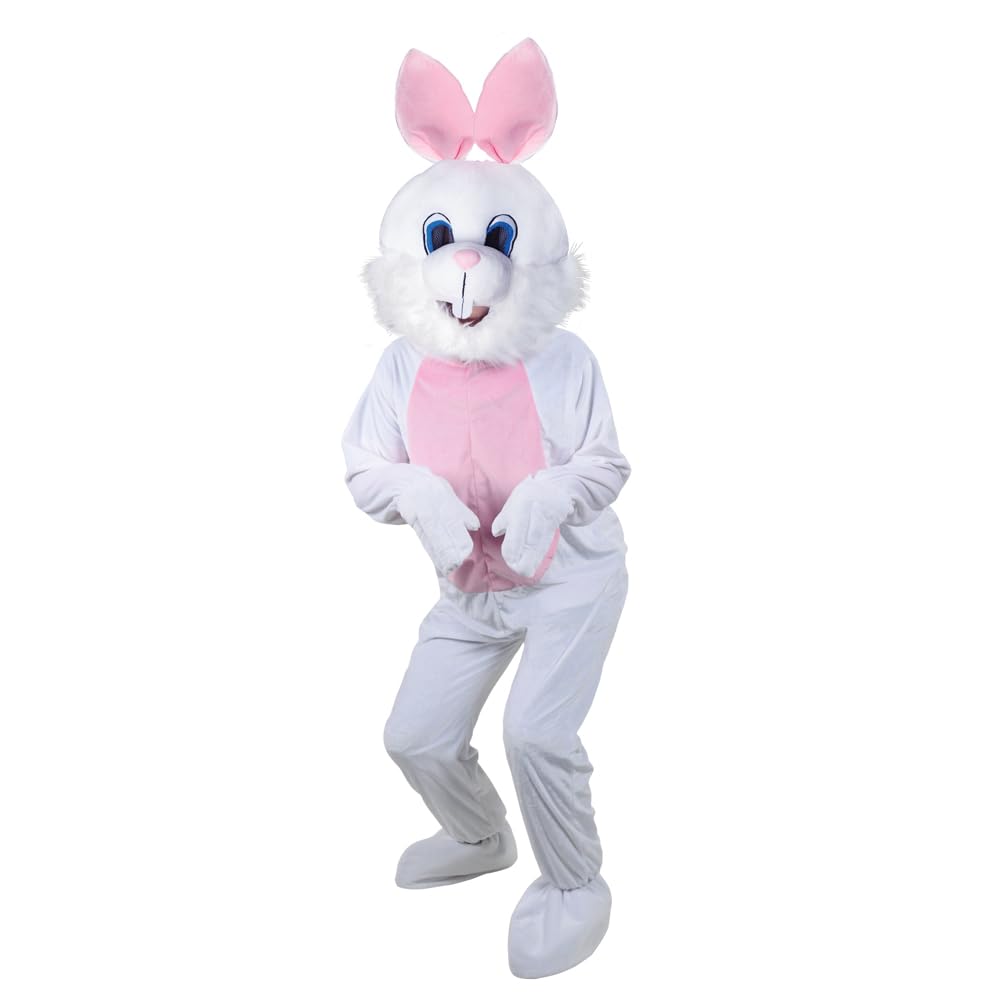 Wicked Costumes Deluxe White Easter Bunny Rabbit Mascot -Plush Deluxe Mascot Adult Costume - One Size