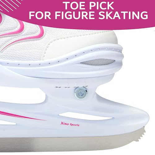Image of Xino Sports Adjustable Ice Skates - for Girls and Boys, Two Awesome Colors - Blue and Pink, Soft Padding and Reinforced Ankle Support, Fun to Skate!