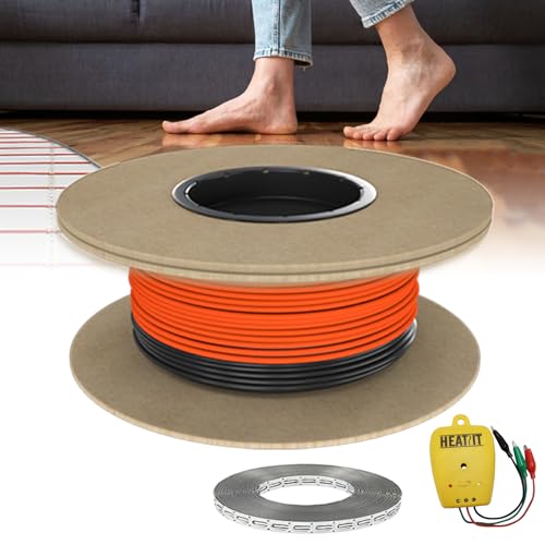 Electric Floor Heating Cable Underfloor Heating System Indoor Heated Floor Wire 120V, 50 sq.ft.