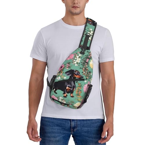 Mochila tipo bandolera floral para viaje y senderismo unisex miniatura 7
