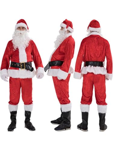 Costume de Père Noël pour hommes adultes panoplie complète de luxe LYSINK
