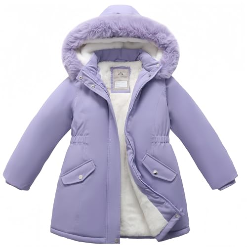 Parka fille 3-11 ans avec finitions soignées et capuche fourrure amovible