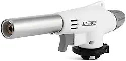 Maçarico Culinário Portátil Branco Com Controle Manual Da Chama E Acendimento Automático