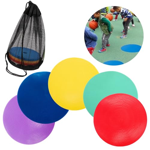 DIZLAS フラットマーカー カラー コーン サッカー フットサル バスケ トレーニング 5色 10枚セット【収納袋付き】