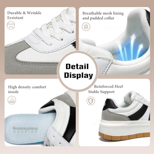 Image of BAASPLOA Women's Platform Fashion Sneakers Classic Chunky Tennis Shoes