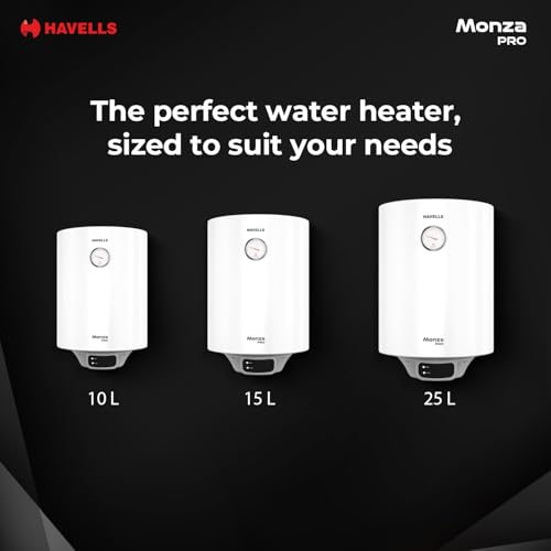 Image of Havells Monza Pro 15L Storage Water Heater(Geyser)|Faster Heating|Safer to use|Saves electricity|Engineered for Hard Water|Endurashield Coated Anti Rust Tank|Whirlflow Technology|High Rise suitable