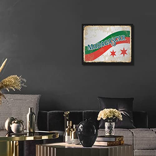 Impression toile drapeau Madagascar encadrée finition premium 40x50cm