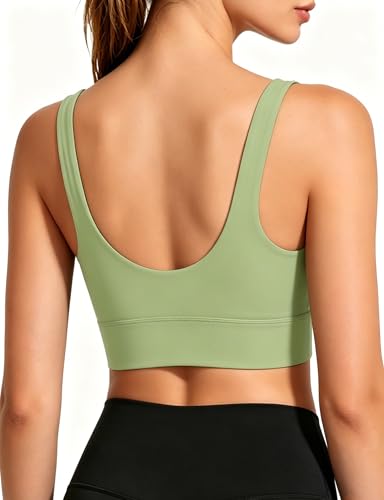 Image of Sports Bras for Women, Light Support Push Up Sport Bra Workout Built in Bra Scoop Neck U Back Yoga Sports Bra