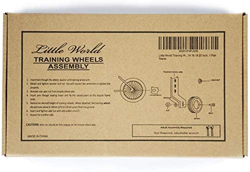 Training Wheels Little World Heavy Duty Rear Bicycle Stabilizers Mounted Kit Compatible For Bikes Of 14 16 18 Inch, 1 Pair #TOP6