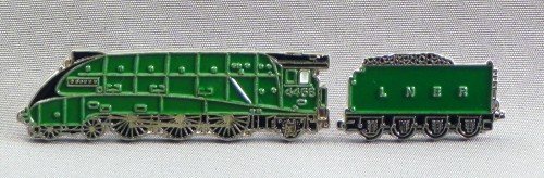 Mainly Metal Green Metal Enamel Pin Badge Brooch Steam Train Mallard Style (Green)