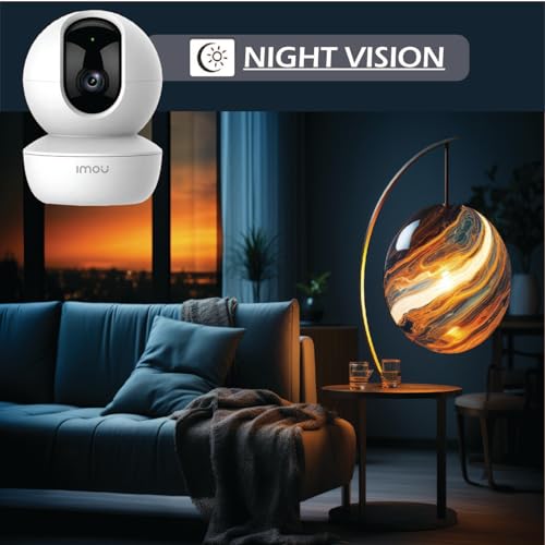 Imou Ranger S2 3MP WiFi Security Camera, Pan & Tilt for 360°, Human Detection, Smart Tracking, 2-Way Audio, Night Vision, Alexa Google Assistant,... - Image 4