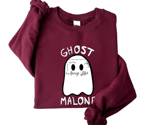 Ghost Sweatshirt, Halloween Sweatshirts, Malone Halloween Hoodies For Women and Men, Spooky Season Hoodies, Halloween Outfits for Women Multicolor2