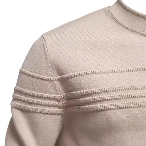 Mens Crewneck Pullover Solid Color Warm Knit Sweater Long Sleeve Casual Knitwear4