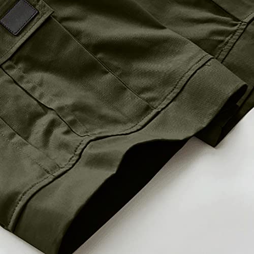 Rtrde Mens Shorts Cargo, For Men Tactical Shorts Elastic Waist Cargo Shorts Tight Fit Men's Sports Pocket Workwear Casual Loose Shorts Jogging Tall Big And Stretch Work With Pockets (L, 2-Army Green) #TOP1