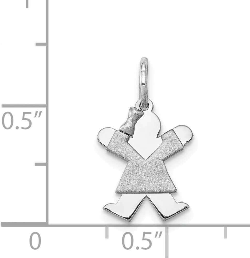 Saris and Things 14k White Gold Mini Girl Charm Pendant