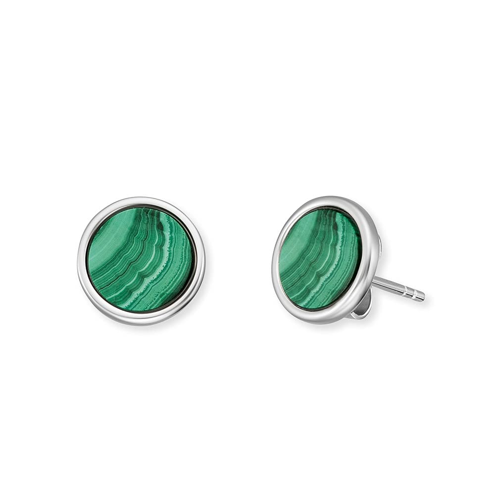 Angel Whisperer Healing Crystal Earrings | 925 Sterling Silver • Malachite Powerstone Pendant • Ø 10mm