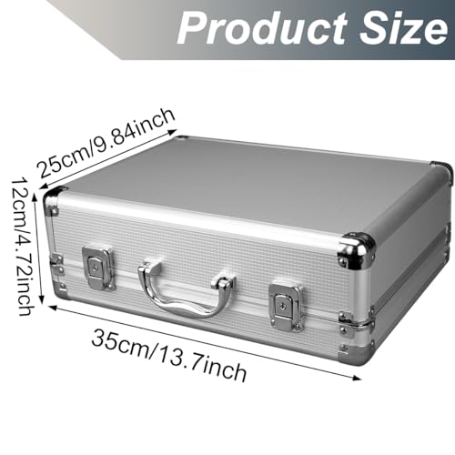 Cunguv ALUMINUM BRIEFCASE With Lock Hard Multifunctional Attache Case Silver thumb #5