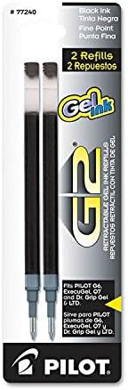 Pilot G2 Gel Ink Pen Refills Black 1.0 mm, 2ct/pk, 3 Packs