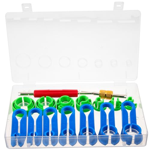 SOPOTUTU 1 Juego Herramientas de Desconexión de Líneas de y Refrigerante Estuche de Plástico Verde Herramienta de Extracción para Compresores y Sistemas de Aire Acondicionado Compatible