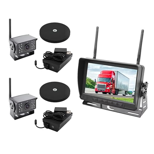 Image of Falcon Eye 2nd Gen Wireless Backup Camera System - 200-300ft Range, 7-inch LCD Monitor & HD Night Vision Camera - Expandable Up to 4 Cams for Trucks, RVs & Fleets