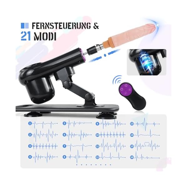 Sexmaschine,Automatische Fickmaschine mit Fernbedienung,Sexspielzeug für Frauen und Mann,3XLR-Schnittstelle Liebesmaschine mit Dildo und Saugnapf Adapter,Geschwindigkeit und Winkel Dildomaschine – Bild 5