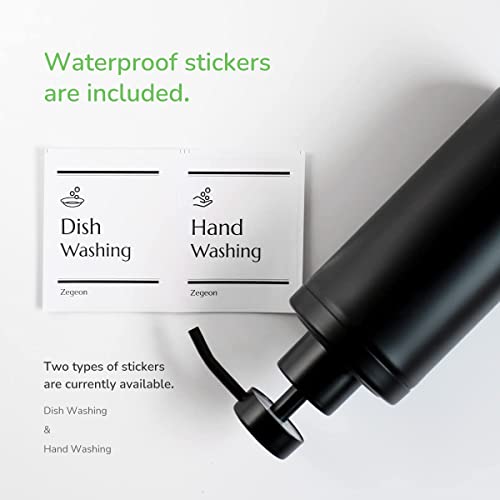 Zegeon Stainless Steel Soap Dispenser For Bathroom, Matte Black Flat Design, Metal Pump, 10Oz Rust-Proof Liquid Hand Soap Dispenser For Kitchen, Refillable Countertop Lotion Bottle #TOP7