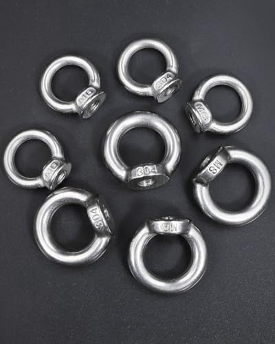 YOOPIN M6 Ringmutter, 6 Stück Augenmutter, 304 Edelstahl Ringösen, Ösenmutter Für Heben, Ausrüstungsbefestigung und Sicherheitsschutz, Weit Verbreitet in Industriellen und Baulichen Bereichen